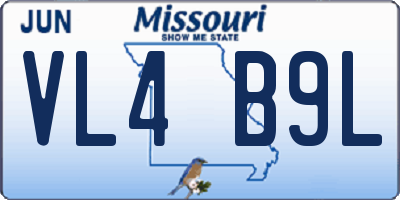 MO license plate VL4B9L