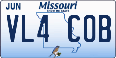 MO license plate VL4C0B