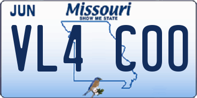 MO license plate VL4C0O