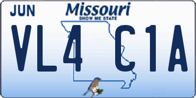 MO license plate VL4C1A