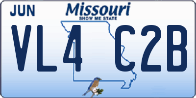 MO license plate VL4C2B