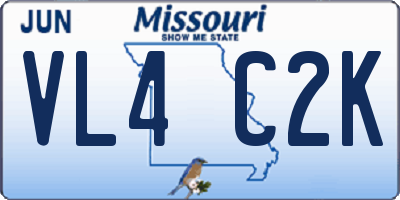 MO license plate VL4C2K