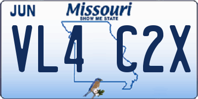 MO license plate VL4C2X