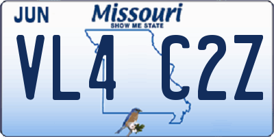 MO license plate VL4C2Z