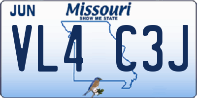 MO license plate VL4C3J