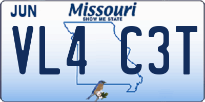 MO license plate VL4C3T