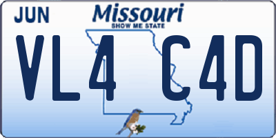 MO license plate VL4C4D