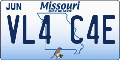 MO license plate VL4C4E
