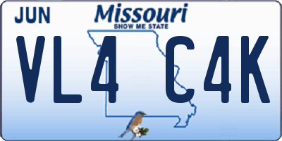 MO license plate VL4C4K