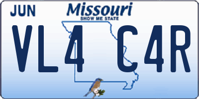 MO license plate VL4C4R