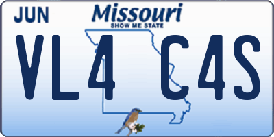 MO license plate VL4C4S