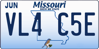 MO license plate VL4C5E