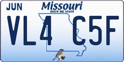MO license plate VL4C5F