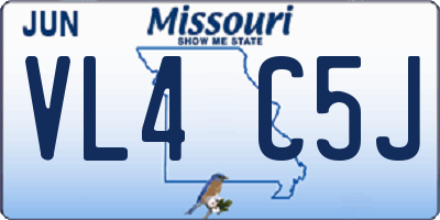 MO license plate VL4C5J