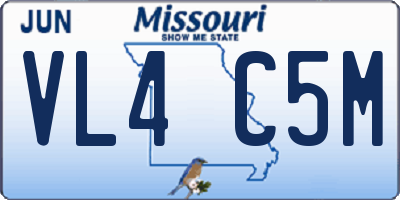 MO license plate VL4C5M