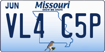 MO license plate VL4C5P