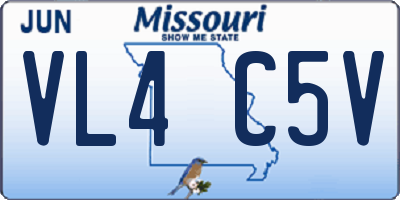 MO license plate VL4C5V
