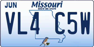 MO license plate VL4C5W