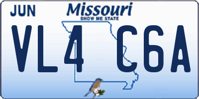 MO license plate VL4C6A