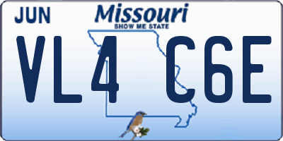 MO license plate VL4C6E