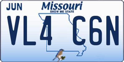 MO license plate VL4C6N