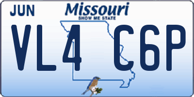 MO license plate VL4C6P