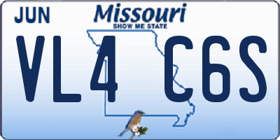 MO license plate VL4C6S