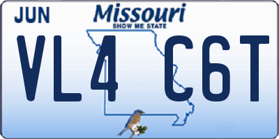 MO license plate VL4C6T