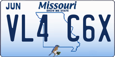 MO license plate VL4C6X