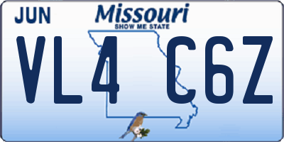 MO license plate VL4C6Z