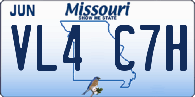 MO license plate VL4C7H
