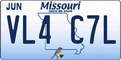 MO license plate VL4C7L
