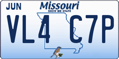 MO license plate VL4C7P
