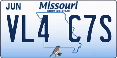 MO license plate VL4C7S
