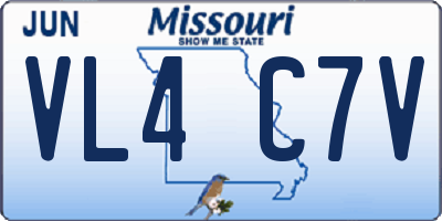 MO license plate VL4C7V