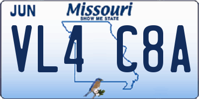 MO license plate VL4C8A