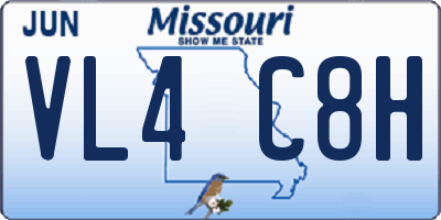 MO license plate VL4C8H