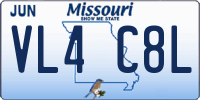 MO license plate VL4C8L