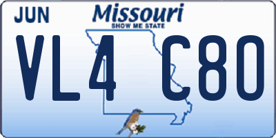 MO license plate VL4C8O