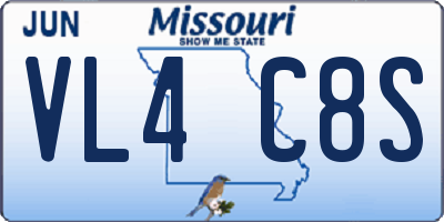 MO license plate VL4C8S
