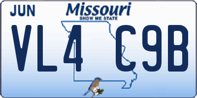 MO license plate VL4C9B