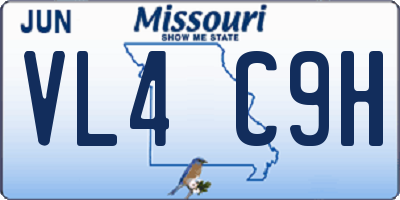 MO license plate VL4C9H