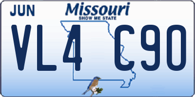 MO license plate VL4C9O