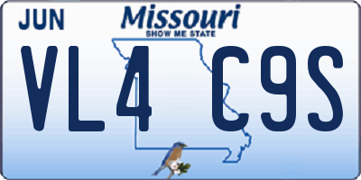 MO license plate VL4C9S