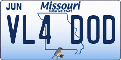 MO license plate VL4D0D