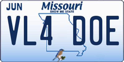MO license plate VL4D0E