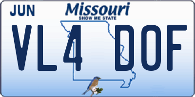 MO license plate VL4D0F