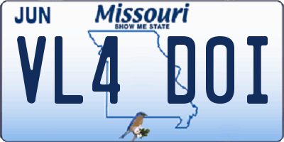 MO license plate VL4D0I