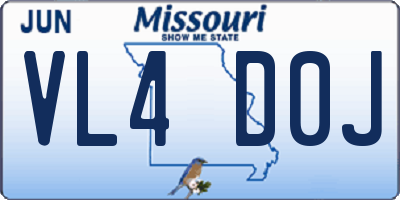 MO license plate VL4D0J