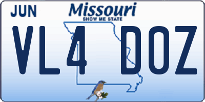 MO license plate VL4D0Z
